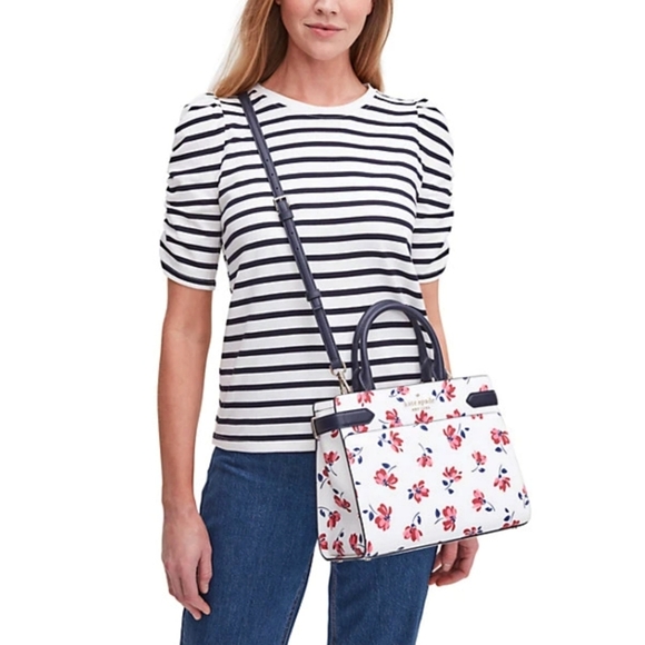 Kate Spade Staci Tea Garden Floral Medium Satchel Bag NWT - Picture 9 of 16